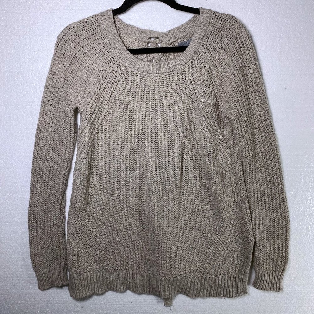 Aerie Sz XS Lace Up Chunky Knit Wool Blend Sweater
